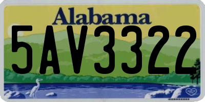 AL license plate 5AV3322