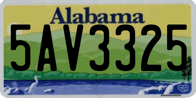 AL license plate 5AV3325