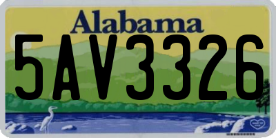 AL license plate 5AV3326