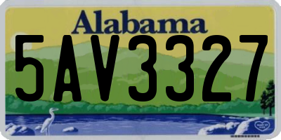 AL license plate 5AV3327