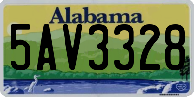 AL license plate 5AV3328