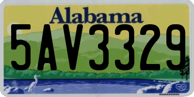 AL license plate 5AV3329