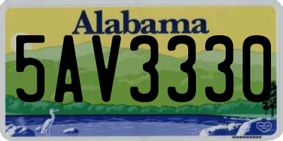 AL license plate 5AV3330