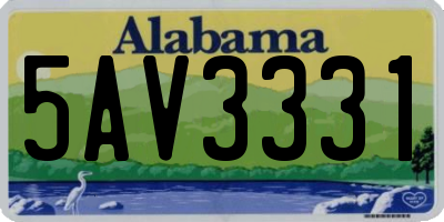 AL license plate 5AV3331