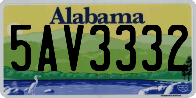 AL license plate 5AV3332