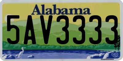 AL license plate 5AV3333