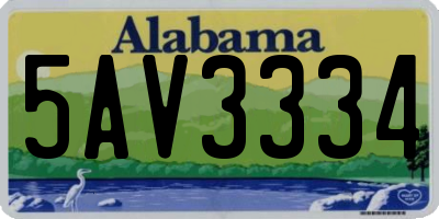 AL license plate 5AV3334