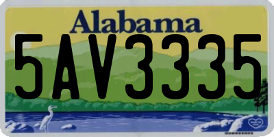 AL license plate 5AV3335