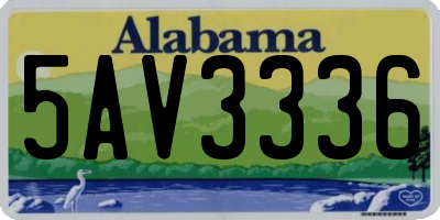 AL license plate 5AV3336