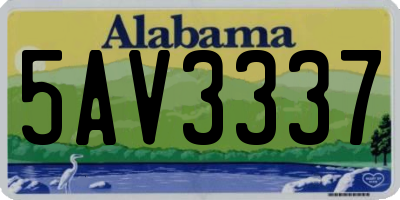 AL license plate 5AV3337