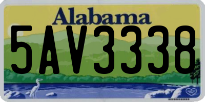 AL license plate 5AV3338
