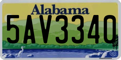 AL license plate 5AV3340