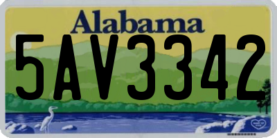 AL license plate 5AV3342