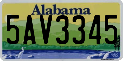 AL license plate 5AV3345
