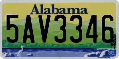 AL license plate 5AV3346