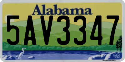 AL license plate 5AV3347