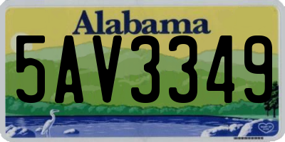 AL license plate 5AV3349