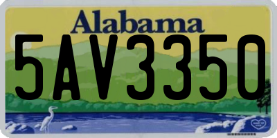 AL license plate 5AV3350