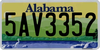 AL license plate 5AV3352