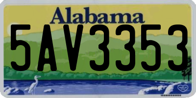 AL license plate 5AV3353