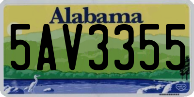 AL license plate 5AV3355