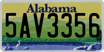AL license plate 5AV3356