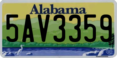AL license plate 5AV3359
