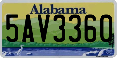 AL license plate 5AV3360