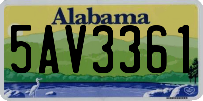 AL license plate 5AV3361