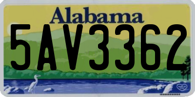 AL license plate 5AV3362
