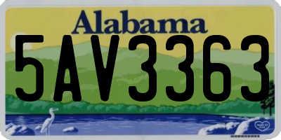 AL license plate 5AV3363