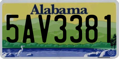 AL license plate 5AV3381