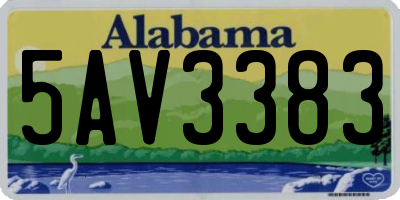 AL license plate 5AV3383