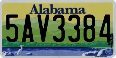 AL license plate 5AV3384