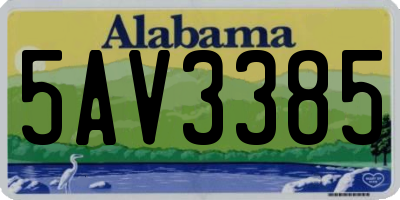 AL license plate 5AV3385