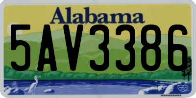 AL license plate 5AV3386