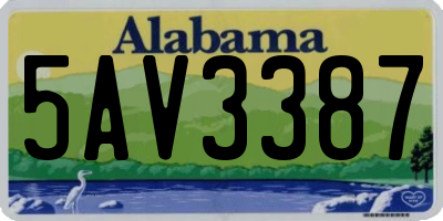 AL license plate 5AV3387
