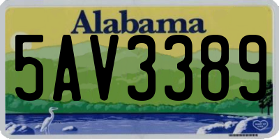 AL license plate 5AV3389