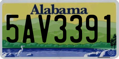 AL license plate 5AV3391