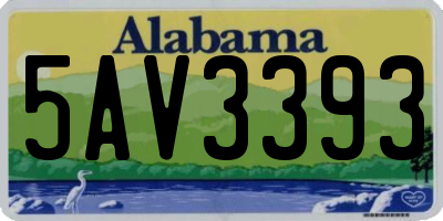 AL license plate 5AV3393