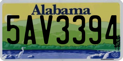 AL license plate 5AV3394