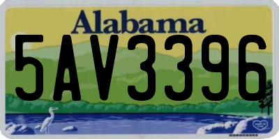 AL license plate 5AV3396