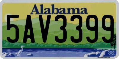 AL license plate 5AV3399