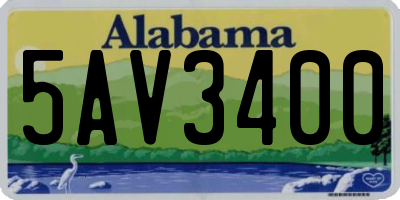 AL license plate 5AV3400
