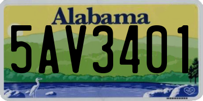 AL license plate 5AV3401