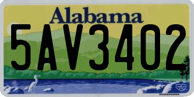 AL license plate 5AV3402