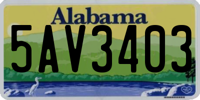 AL license plate 5AV3403