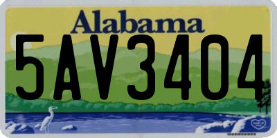 AL license plate 5AV3404