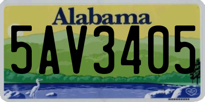 AL license plate 5AV3405