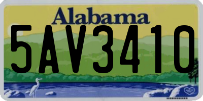 AL license plate 5AV3410